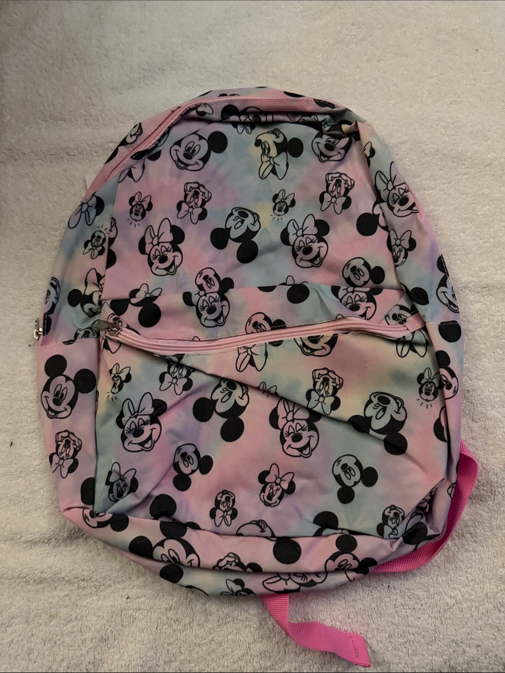 Disney Girls Minnie Mouse Pastel Pink Backpack. NWT